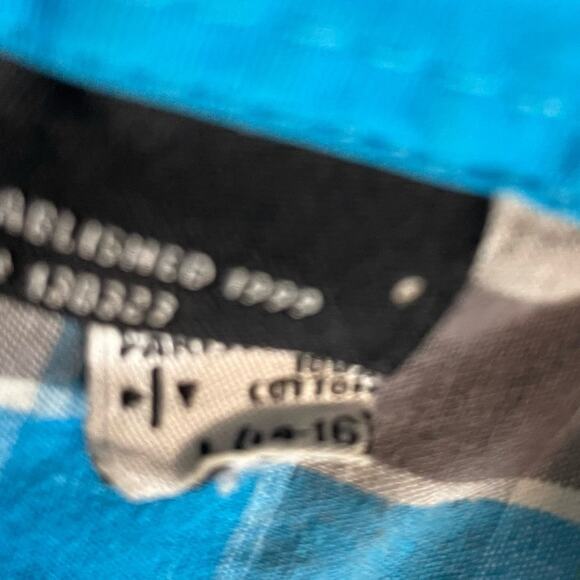 Rocawear Plaid Short Sleeve Button Down Shirt Boys Size 14 yellow blue - Picture 5 of 9